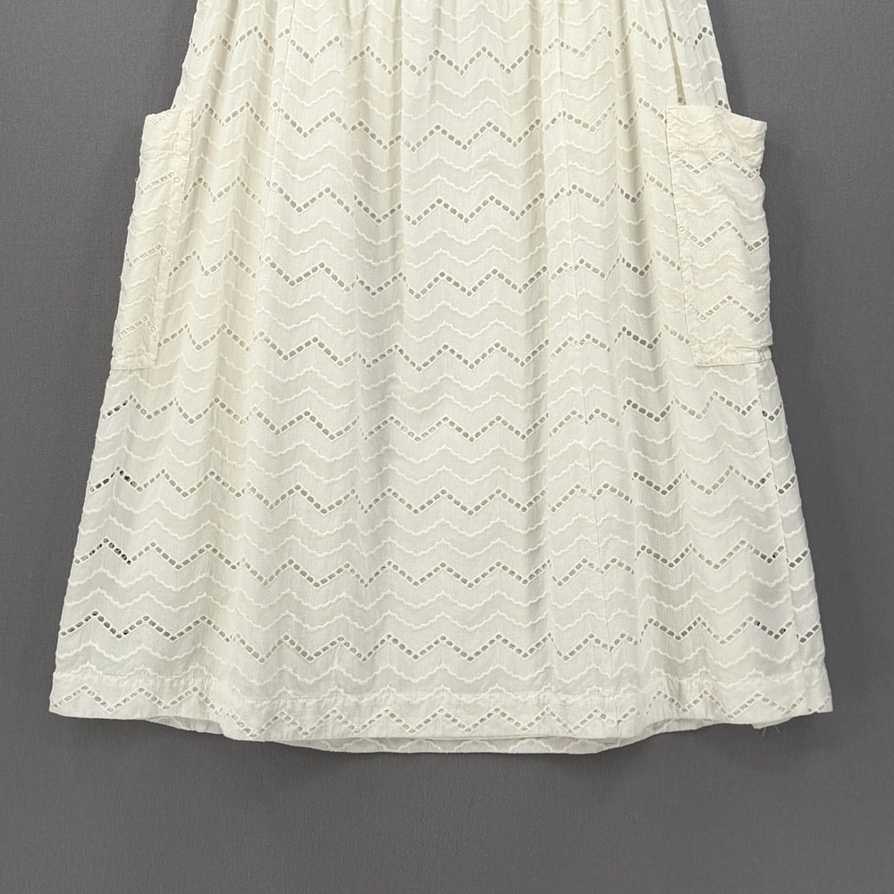 Tracy Reese x Anthropologie A-line Skirt Women 14 White Eyelet Tie Waist Midi - Picture 10 of 16